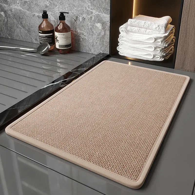 Brown Quick Dry Bathroom Rug - Non-Slip PVC Foam Super Absorbent 40x60cm - Home & Garden > Bathroom Accessories > Bath