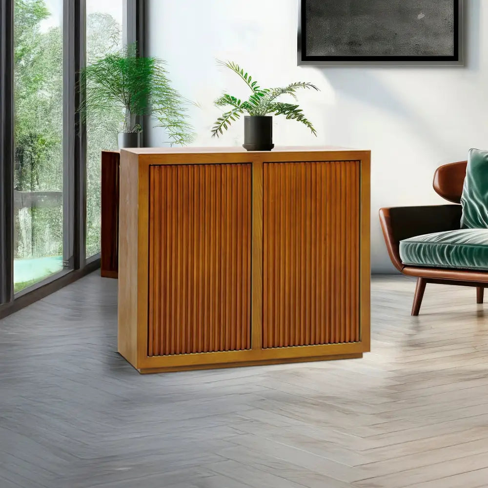 Buffet MDF Brown Colour Two Doors Sideboard Storage Cabinet - Furniture > Dining > Buffets & Sideboards