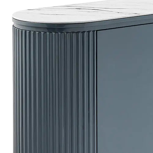 Buffet MDF Glossy Surface Ceramic Top Dark Blue Storage Cabinet - Furniture > Dining > Buffets & Sideboards