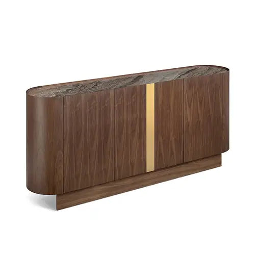 Buffet MDF Melamine Interior Storage In Dark Walnut colour - Furniture > Dining > Buffets & Sideboards