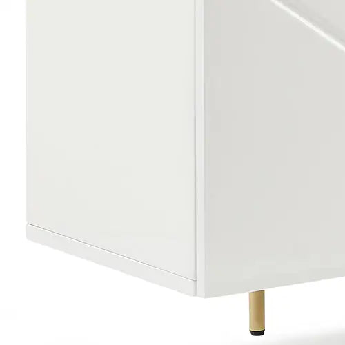 Buffet Sideboard Colour Ceramic Top MDF in Glossy White Gold Colour - Furniture > Dining > Buffets & Sideboards