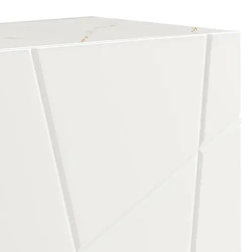 Buffet Sideboard Colour Ceramic Top MDF in Glossy White Gold Colour - Furniture > Dining > Buffets & Sideboards