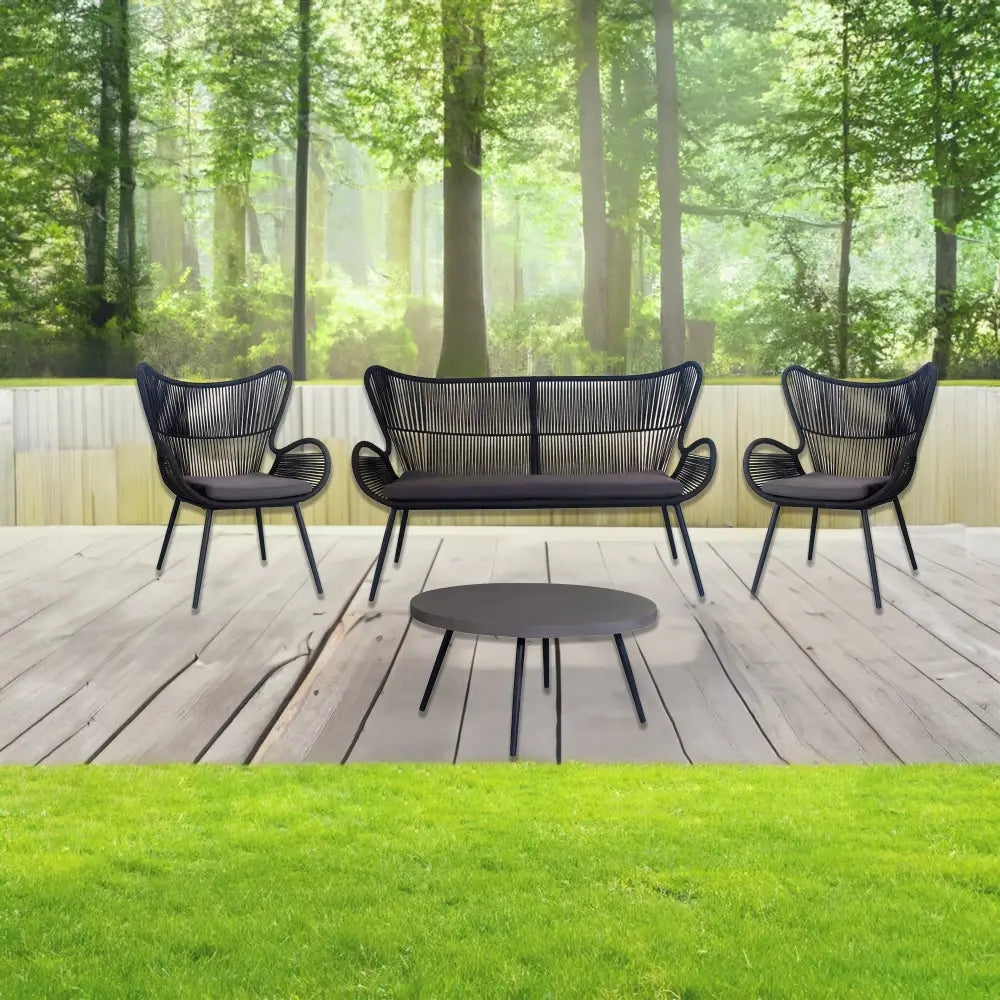 Cairns 4pc Outdoor Sofa Set with Cement Top Coffee Table - Furniture > Outdoor
