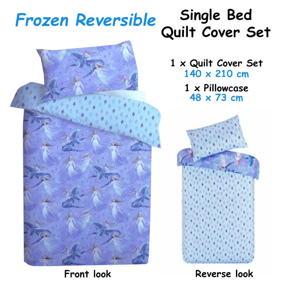 Caprice Disney Frozen Elsa Reversible Licensed Quilt Cover Set Single - Home & Garden > Bedding