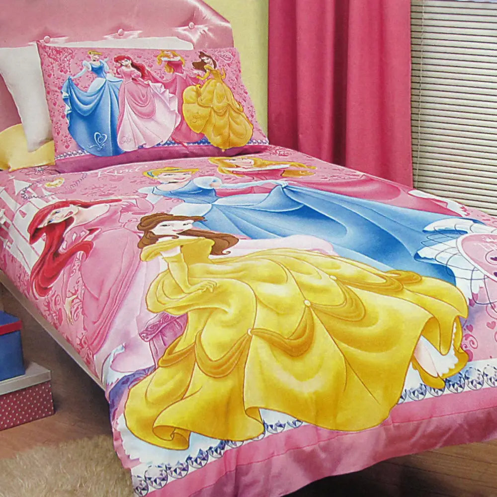 Caprice Disney Three Princesses Licensed Quilt Cover Set Single - Home & Garden > Bedding