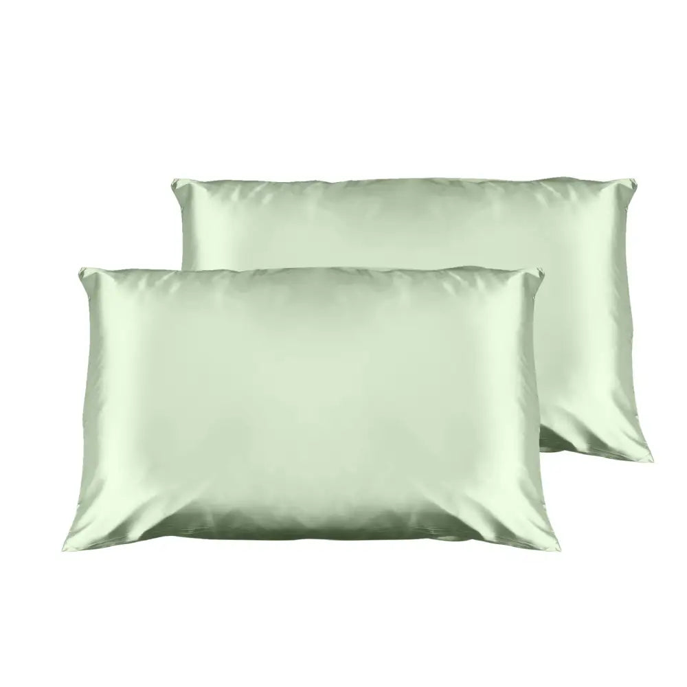 Casa Decor Luxury Satin Pillowcase Twin Pack Size With Gift Box Luxury - Sage Green - Home & Garden > Bedding