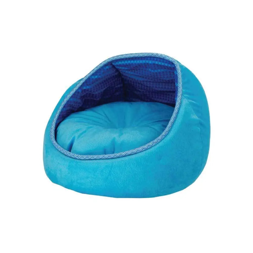 Cat Bed - Fleece Blue Monaco Lounge Couch Cave Plush Cushion Pet All For Paws - Pet Care > Cat Supplies > Cat Furniture