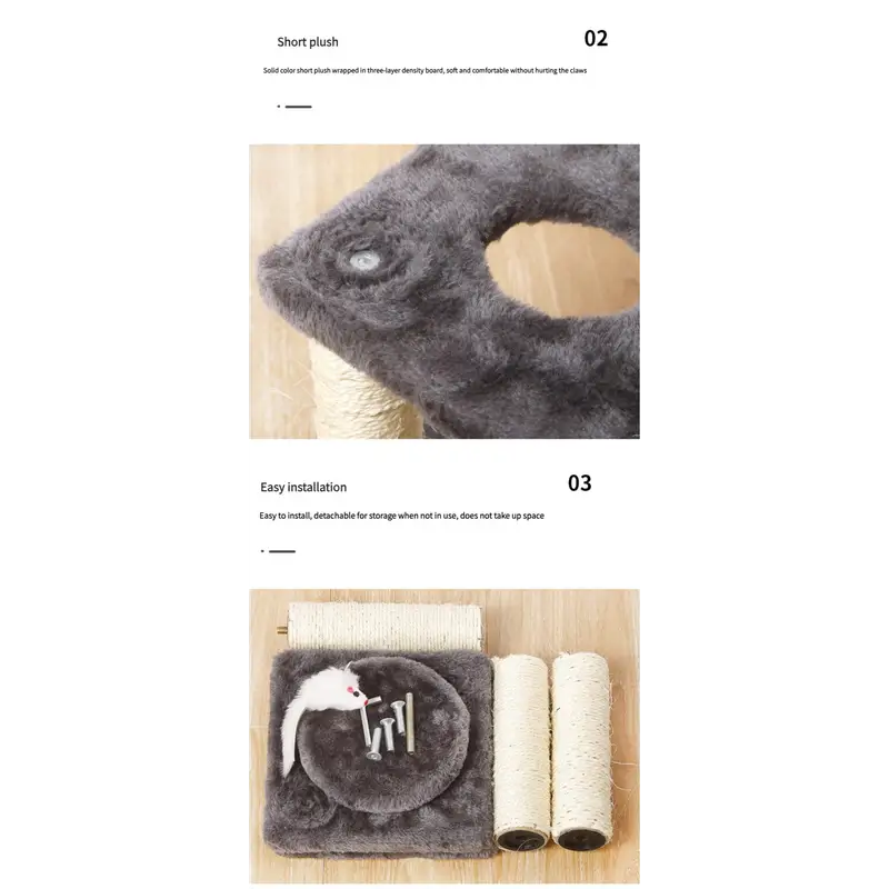 Cat Tree with Two Platforms Scratching Posts and Hanging Mouse Toy - Pet Care > Cat Supplies > Cat Furniture