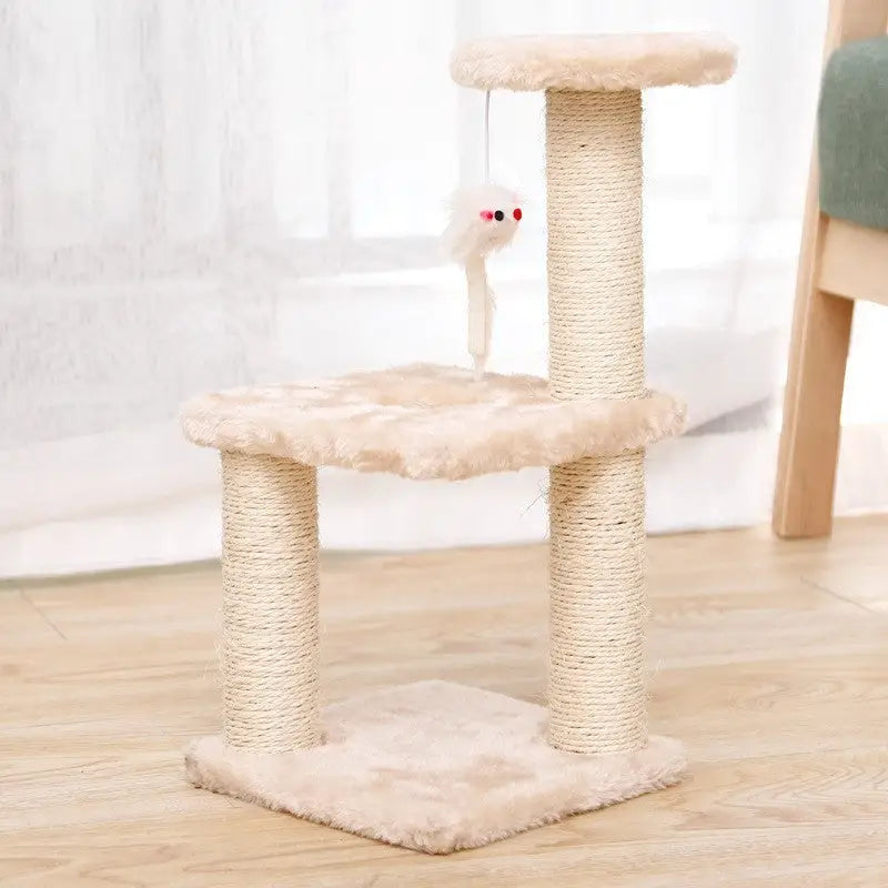 Cat Tree with Two Platforms Scratching Posts and Hanging Mouse Toy 40*15*20cm - Pet Care > Cat Supplies > Cat Furniture