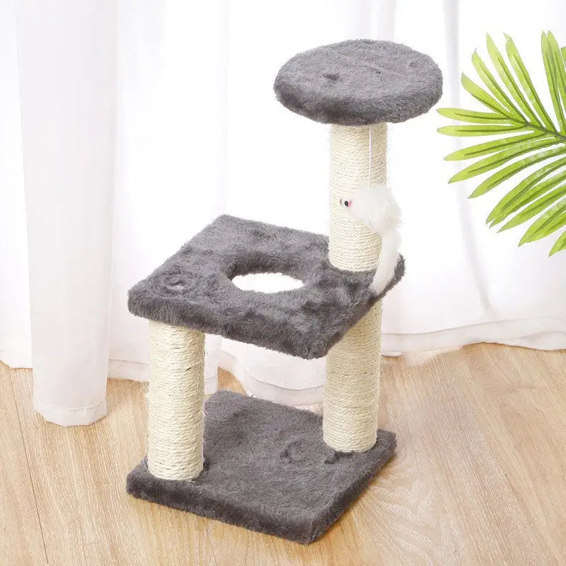 Cat Tree with Two Platforms Scratching Posts and Hanging Mouse Toy 40*15*20cm - Pet Care > Cat Supplies > Cat Furniture