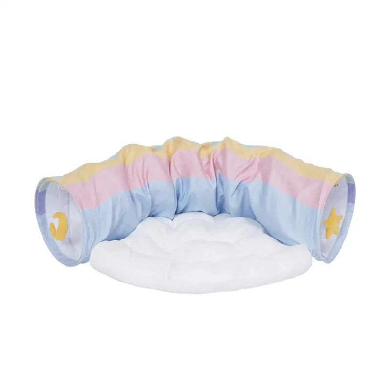 Cat Tunnel Sleep Bed 2-in-1 Collapsible Cat Tunnel Tubes Toys with Removable Mat - Pet Care > Cat Supplies > Cat Litter