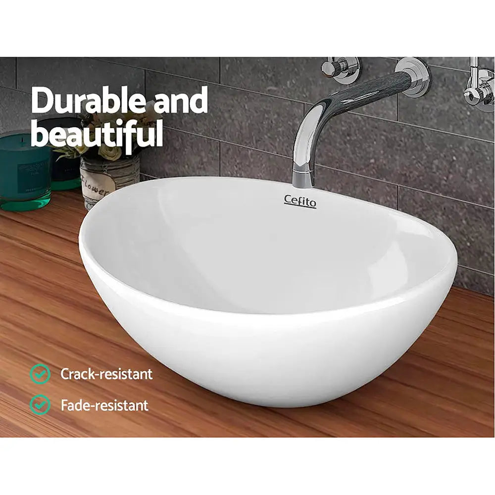 Cefito Bathroom Basin Ceramic Vanity Sink Hand Wash Bowl 41x34cm - Furniture > Bathroom > Sinks