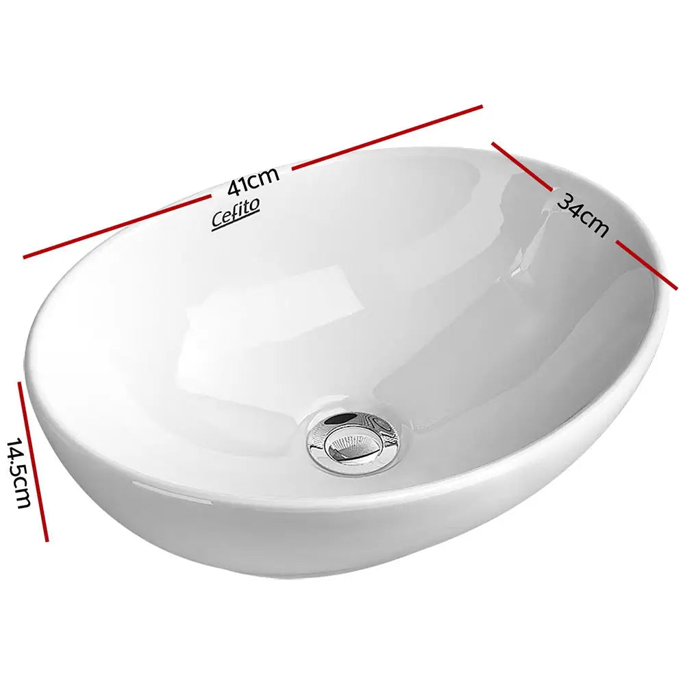 Cefito Bathroom Basin Ceramic Vanity Sink Hand Wash Bowl 41x34cm - Furniture > Bathroom > Sinks