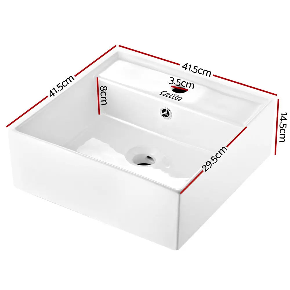Cefito Bathroom Basin Ceramic Vanity Sink Hand Wash Bowl 41x41cm - Furniture > Bathroom > Sinks