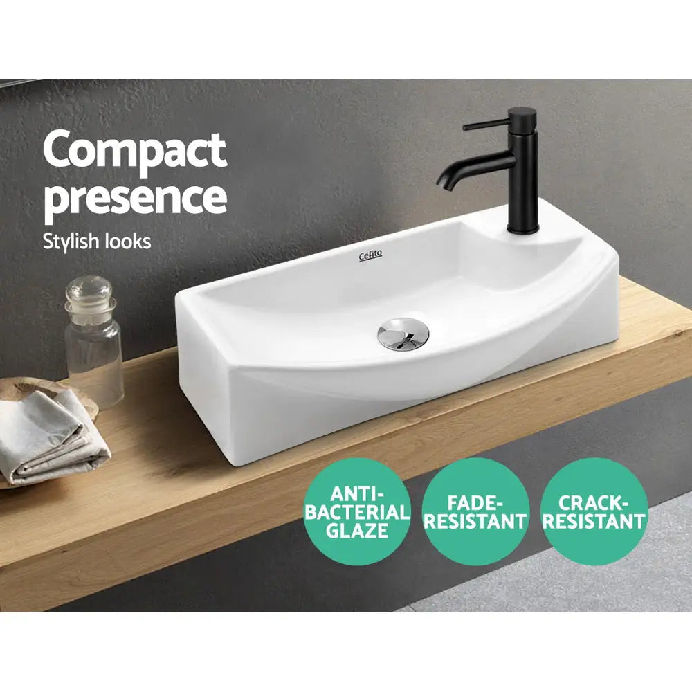 Cefito Bathroom Basin Ceramic Vanity Sink Hand Wash Bowl 45x23cm - Furniture > Bathroom > Sinks