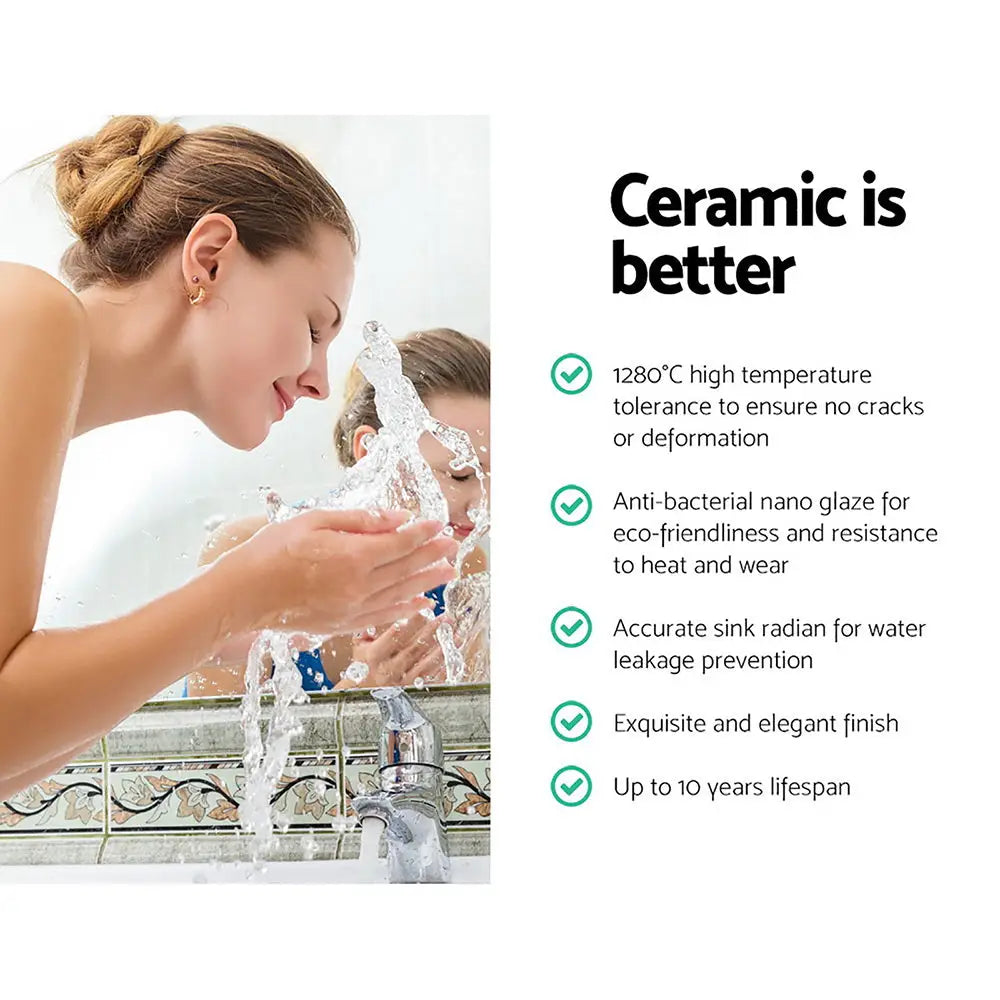 Cefito Bathroom Basin Ceramic Vanity Sink Hand Wash Bowl 48x37cm - Furniture > Bathroom > Sinks