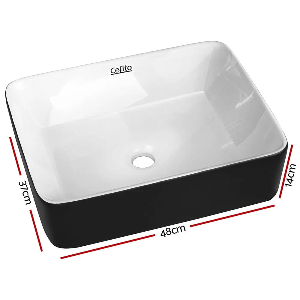 Cefito Bathroom Basin Ceramic Vanity Sink Hand Wash Bowl 48x37cm - Furniture > Bathroom > Sinks