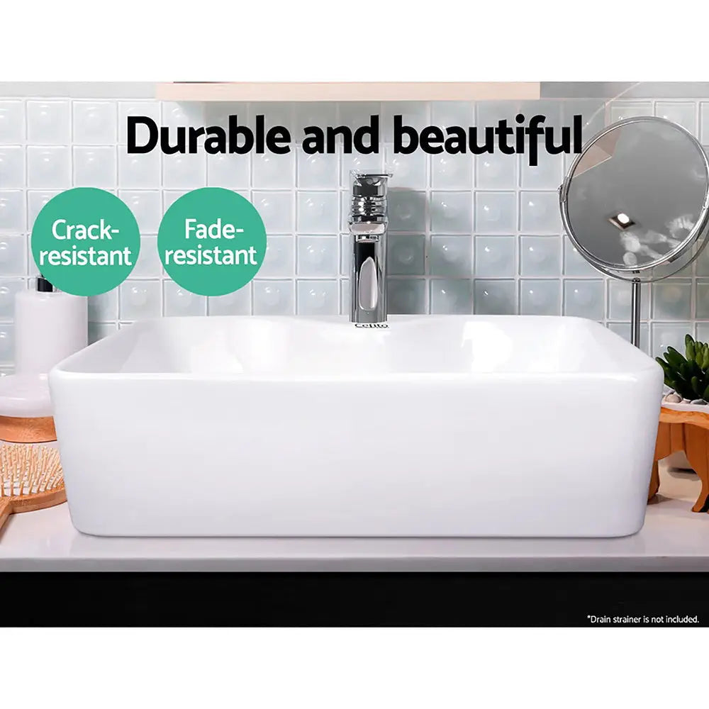 Cefito Bathroom Basin Ceramic Vanity Sink Hand Wash Bowl 48x38cm - Furniture > Bathroom > Sinks