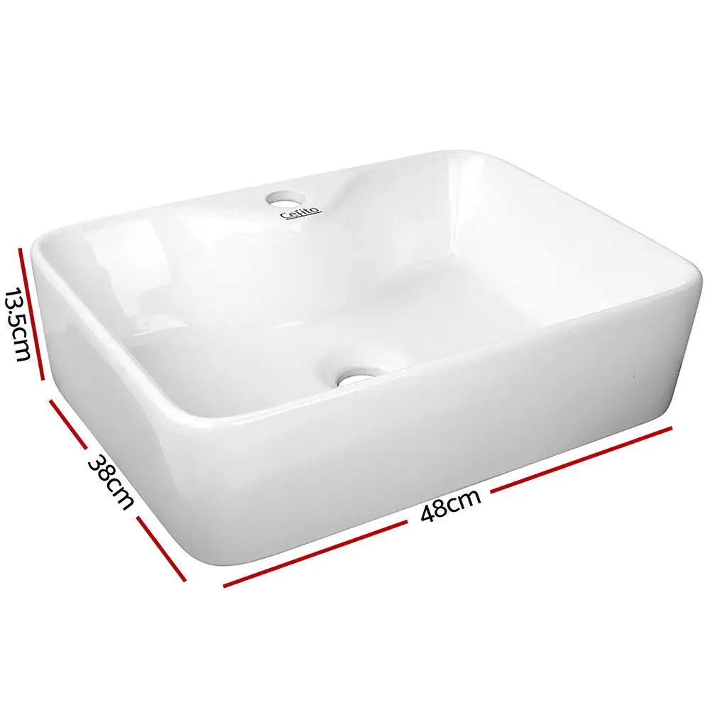 Cefito Bathroom Basin Ceramic Vanity Sink Hand Wash Bowl 48x38cm - Furniture > Bathroom > Sinks