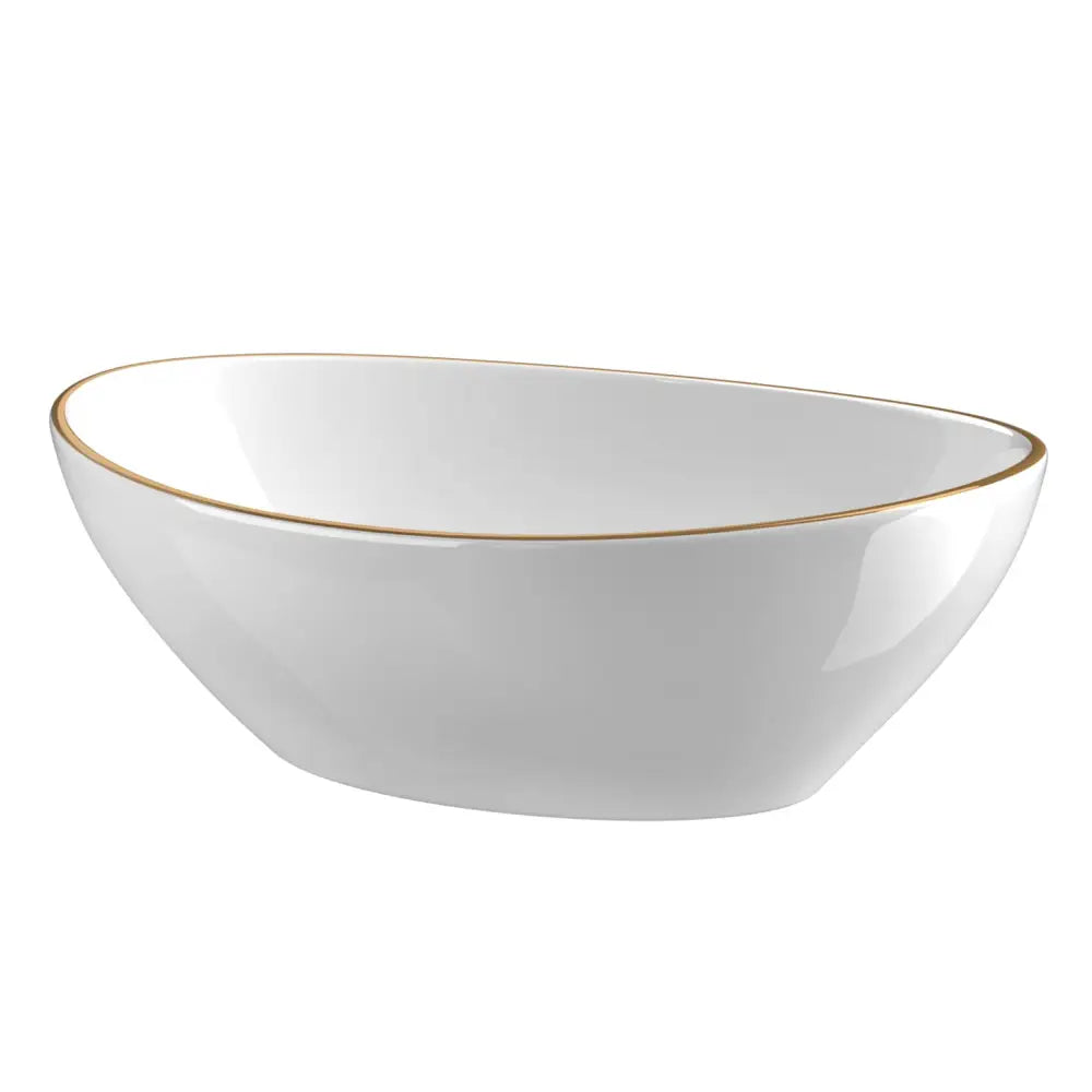 Cefito Bathroom Basin Ceramic Vanity Sink Hand Wash Bowl Gold Line 41x34cm - Furniture > Bathroom > Sinks