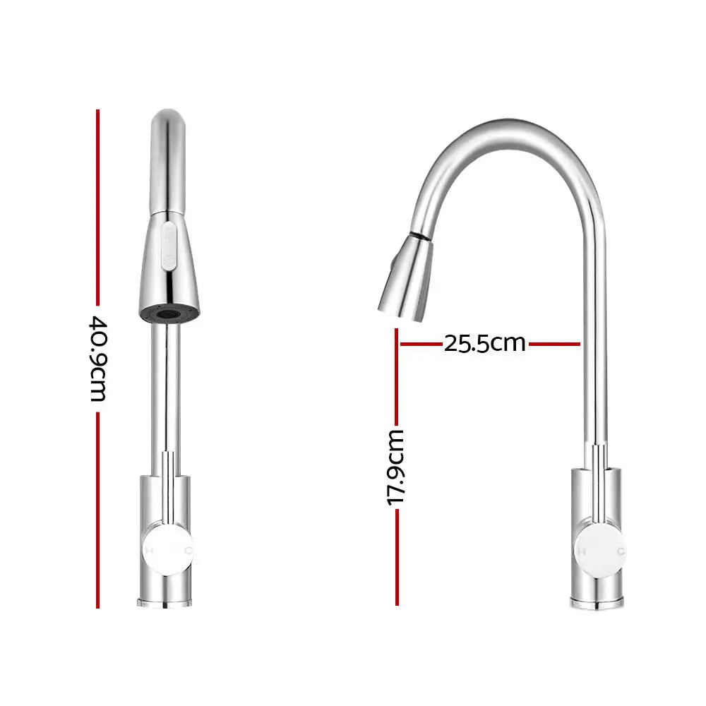 Cefito Kitchen Mixer Tap Pull Out 2 Mode Sink Faucet Basin Laundry Chrome - Furniture > Bathroom > Tap & Sink