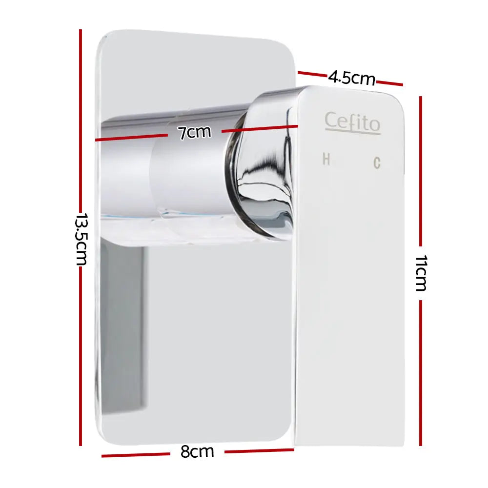 Cefito Shower Mixer Tap Wall Bath Taps Brass Hot Cold Basin Bathroom Chrome - Home & Garden > Bathroom Accessories >