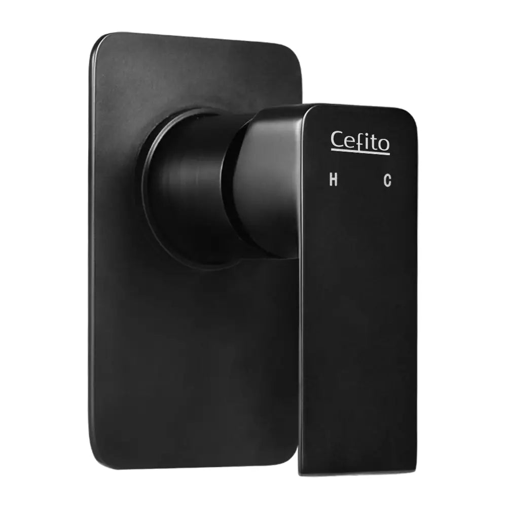Cefito Shower Mixer Tap Wall Bath Taps Brass Hot Cold Basin Bathroom Black - Home & Garden > Bathroom Accessories >