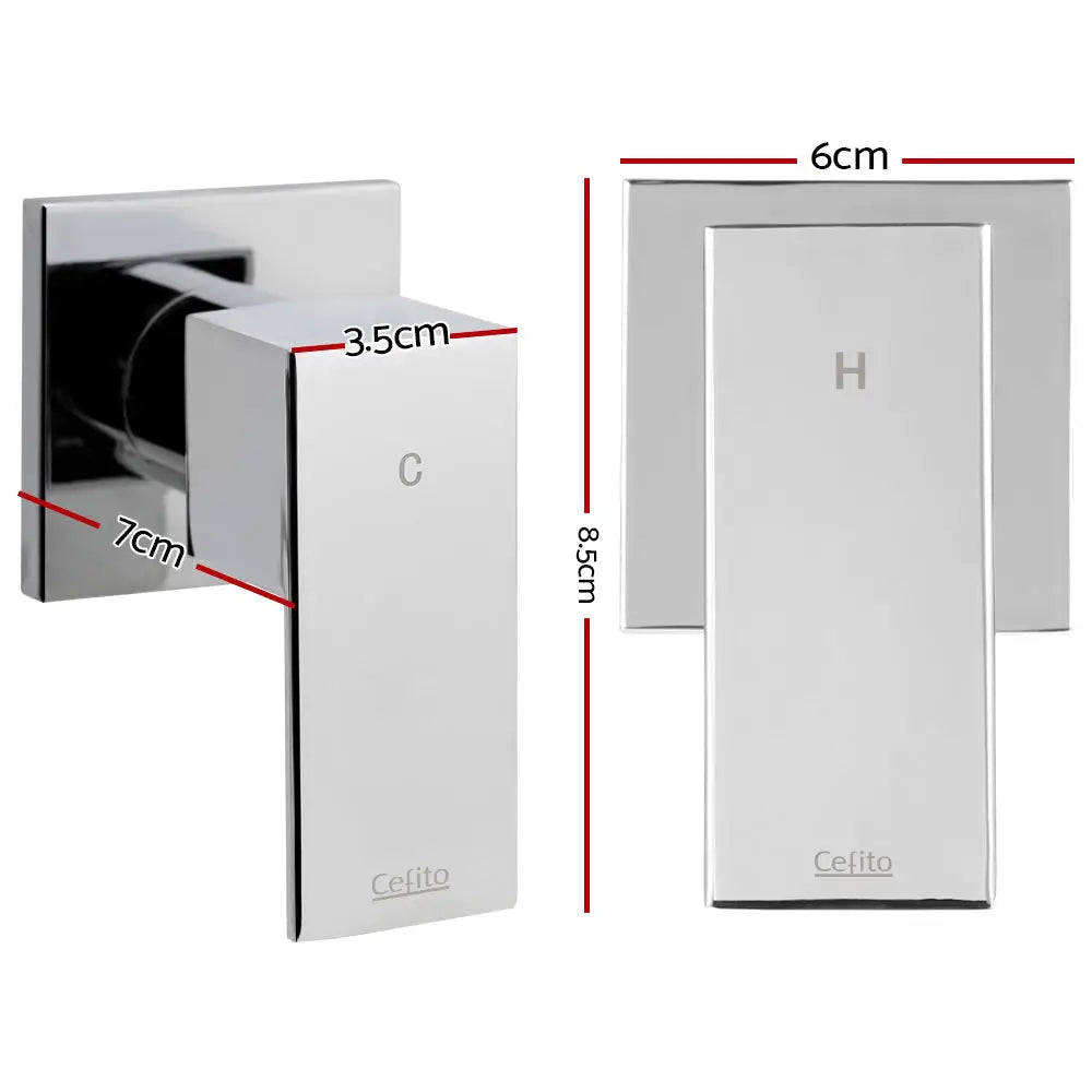 Cefito Shower Twins Tap Wall Bath Taps Brass Hot Cold Basin Bathroom Chrome - Home & Garden > Bathroom Accessories >