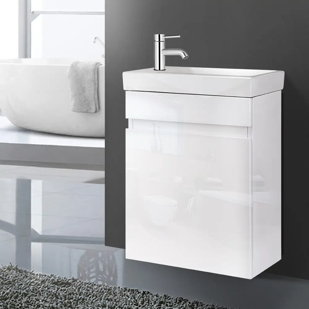 Cefito Vanity Unit 400mm with Basin White - Furniture > Bathroom > Bathroom Cabinets Cupboards & Storage
