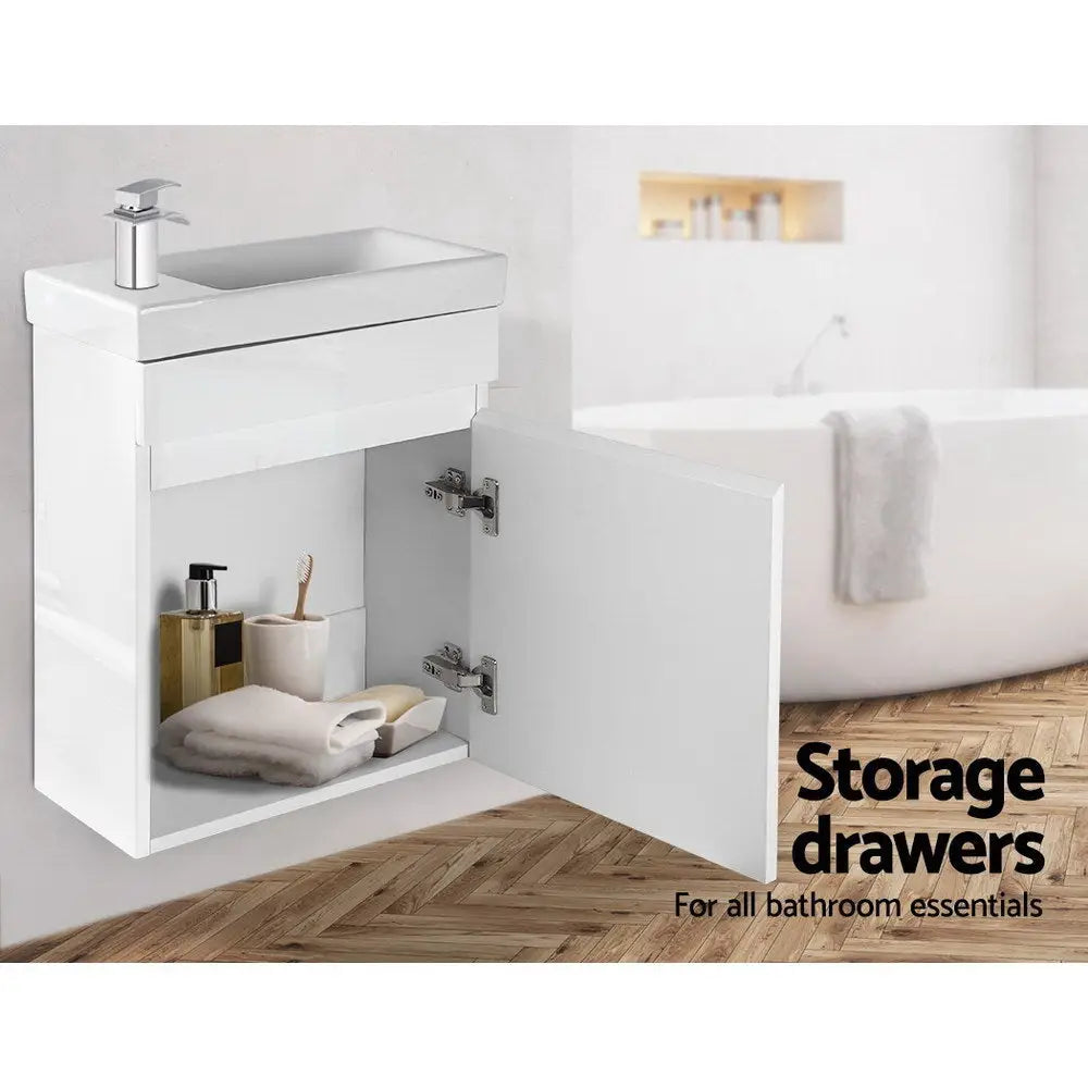 Cefito Vanity Unit 400mm with Basin White - Furniture > Bathroom > Bathroom Cabinets Cupboards & Storage