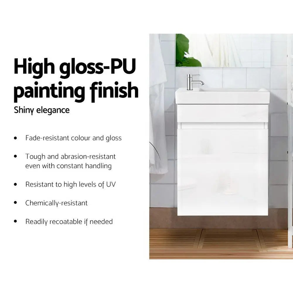 Cefito Vanity Unit 400mm with Basin White - Furniture > Bathroom > Bathroom Cabinets Cupboards & Storage