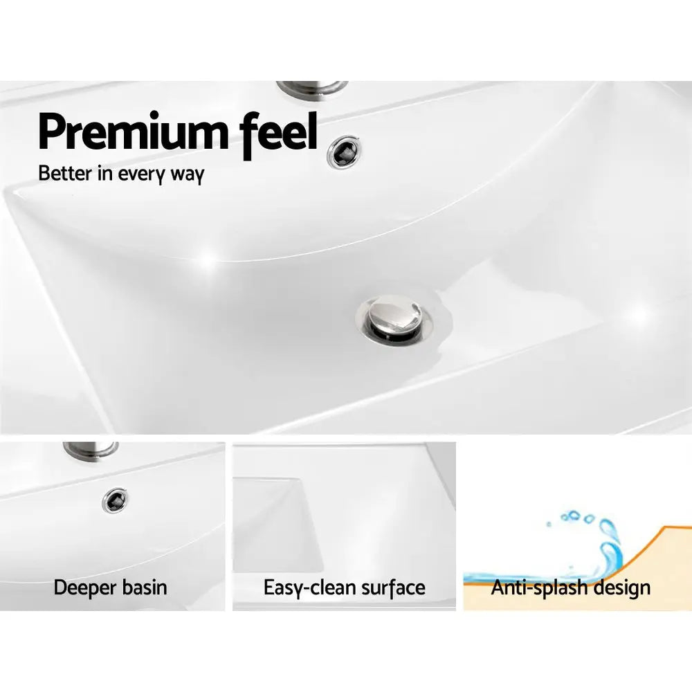 Cefito Vanity Unit 915mm with Basin Grey - Furniture > Bathroom > Vanity Units