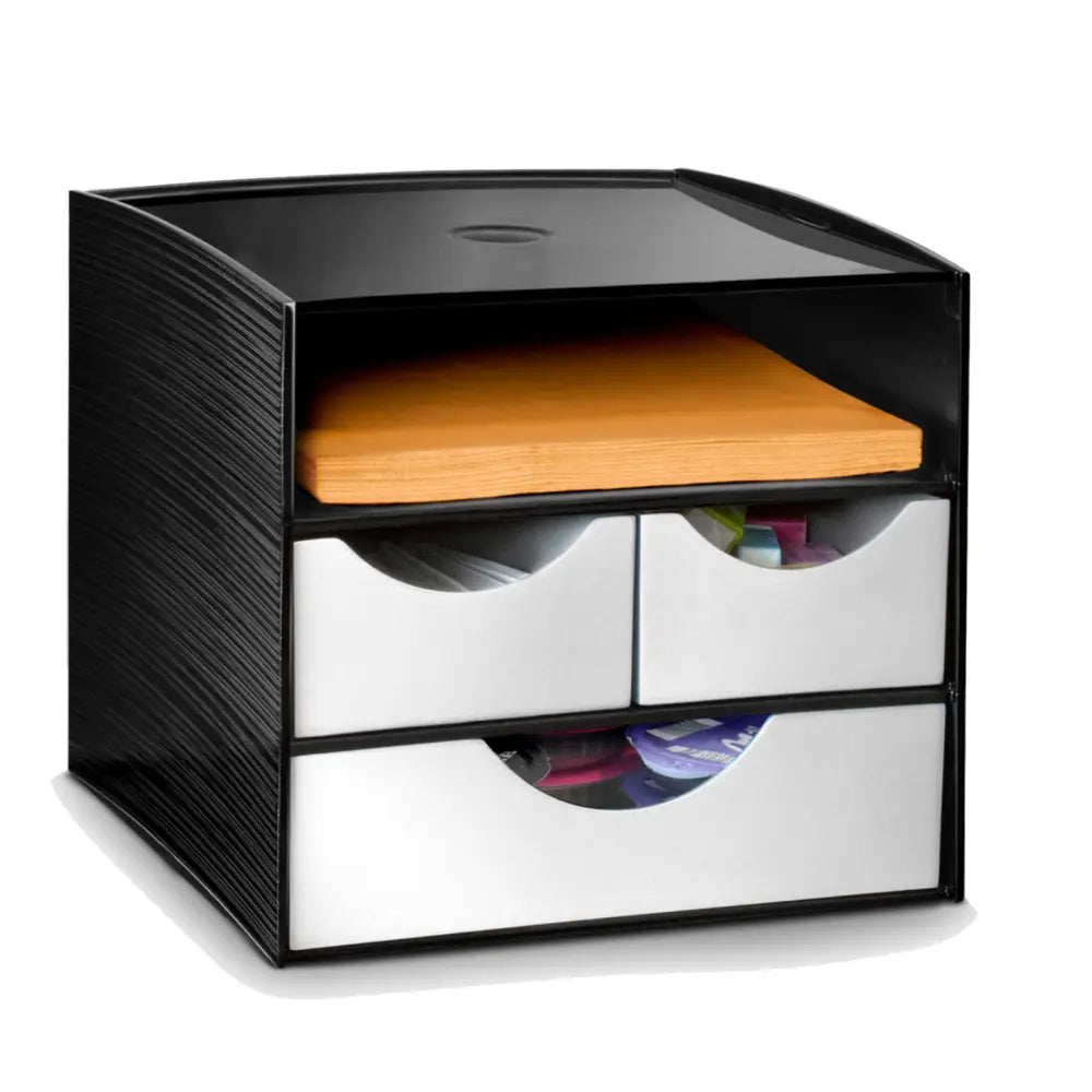 CEP 3 Tier Module Storage Station Home Office Black/Metallic Grey MADE IN FRANCE - Home & Garden > Home Office