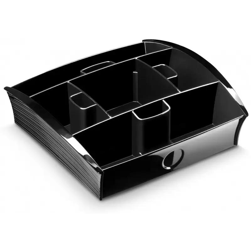 CEP Tea Coffee Storage Home Office Organizer Organiser Distributor Tray - Black - Home & Garden > Kitchenware