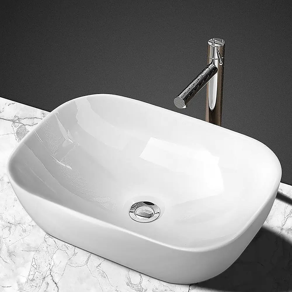 Ceramic Bathroom Basin Vanity Sink Oval Above Counter Top Mount Bowl - Furniture > Bathroom > Sinks