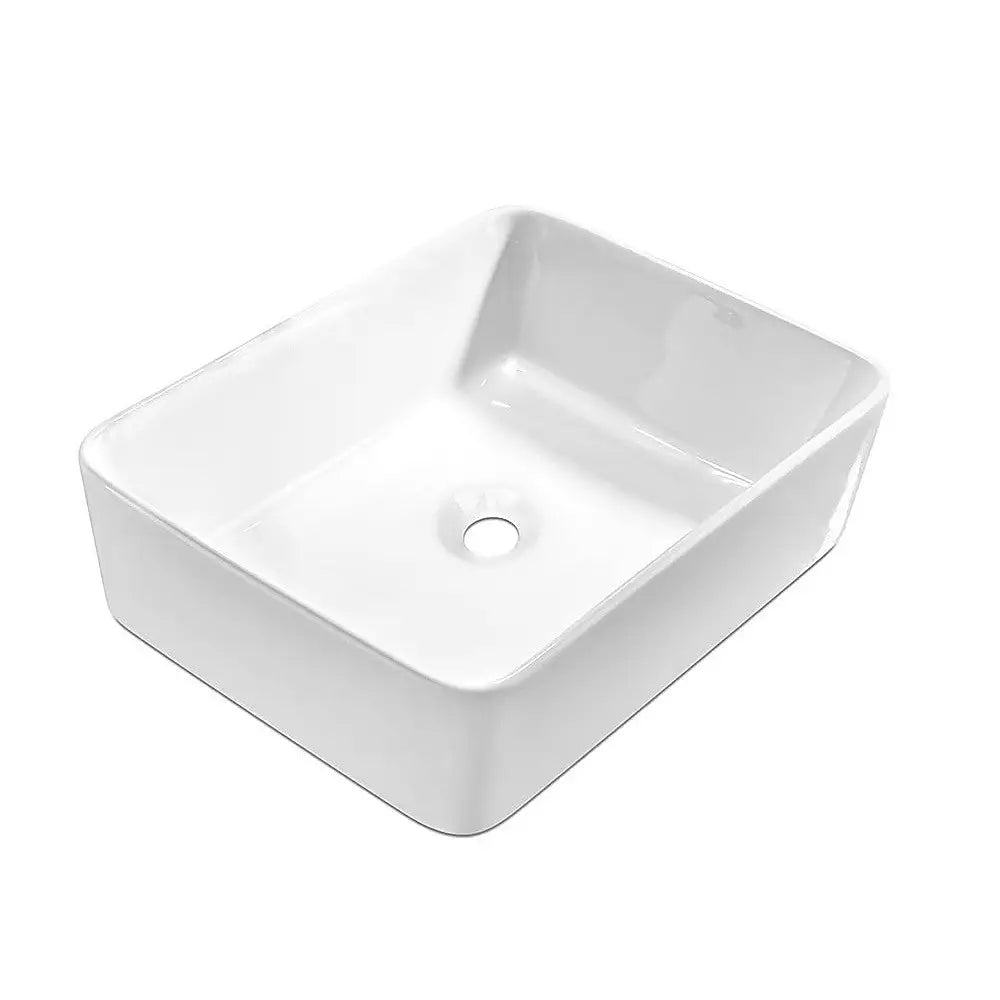 Ceramic Bathroom Basin Vanity Sink Square Above Counter Top Mount Bowl - Furniture > Bathroom > Sinks