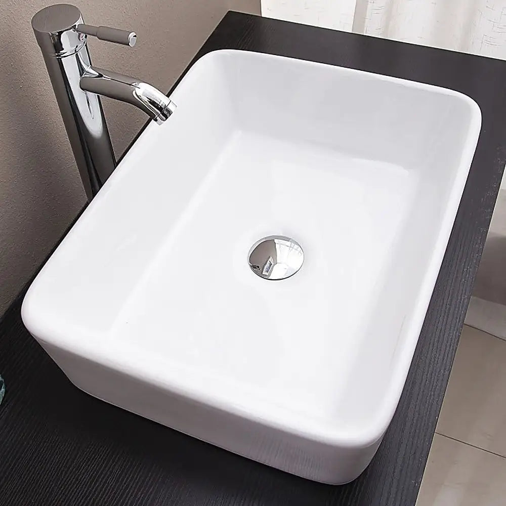 Ceramic Bathroom Basin Vanity Sink Square Above Counter Top Mount Bowl - Furniture > Bathroom > Sinks