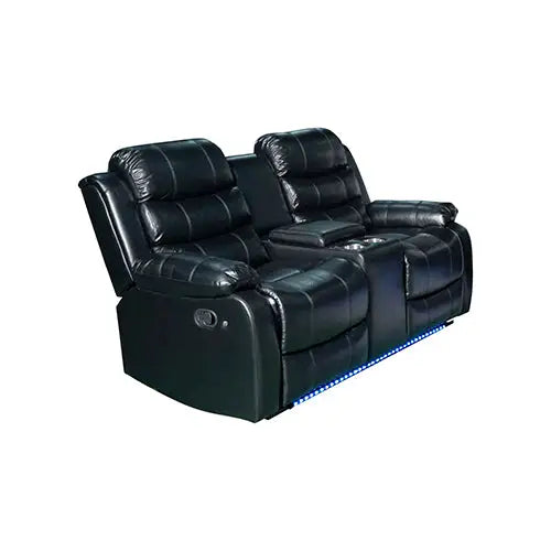Chelsea 2R Seater Finest Leatherette Recliner Feature Console LED Light Ultra Cushioned - Furniture > Bar Stools &