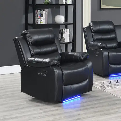 Chelsea 3R + 1R + 1R Seater Finest Leatherette Recliner Feature Console LED Light Ultra Cushioned - Furniture > Sofas