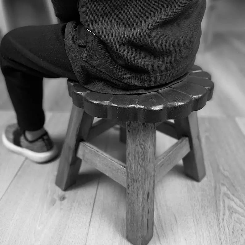 Children’s Wooden Stool Blue Baby ELEPHANT Themed Chair Toddlers Step sitting Stool - Baby & Kids > Kid’s Furniture