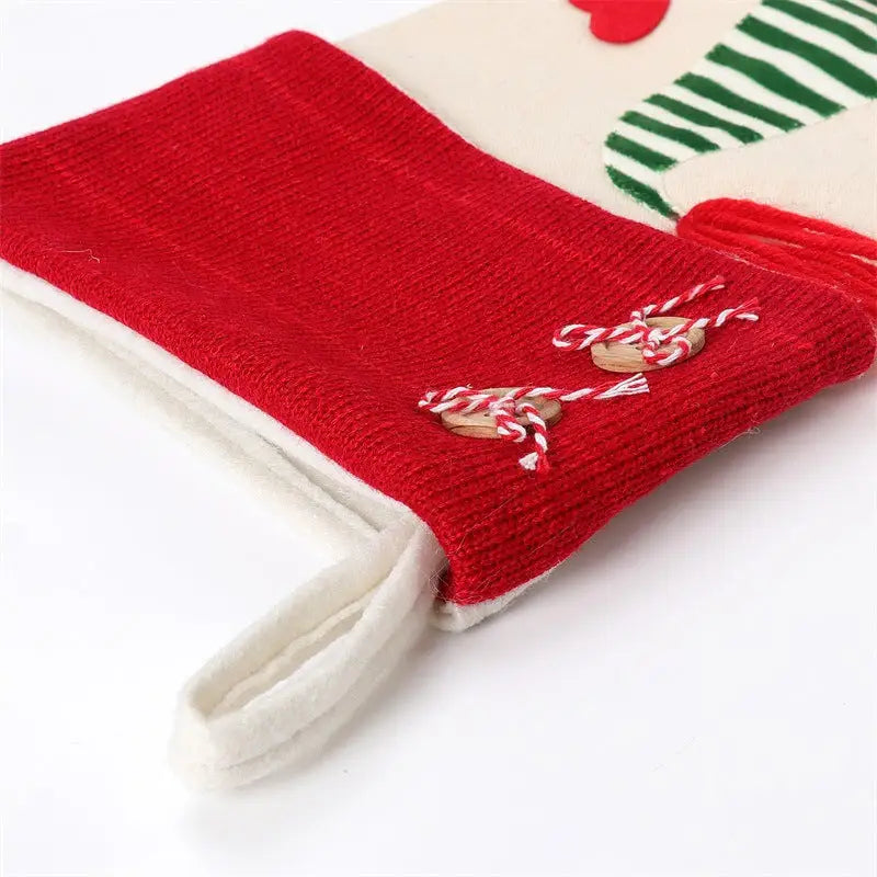 Christmas Gnome Stocking with Red Striped Hat and Decorations - Holiday Decor (3 pieces) - Occasions > Christmas >