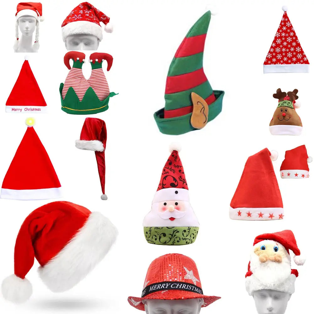 Christmas Unisex Adults Kids Novelty Hat Xmas Party Cap Santa Costume Dress Up Santa - Occasions > Christmas >