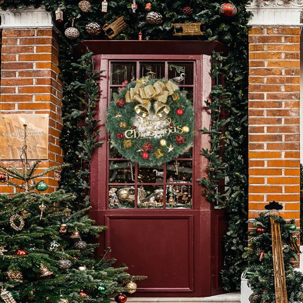 Christmas Wreath Door Garland Decoration Front Door Hanging Flowers Tree Decor(J1-4) - Occasions > Christmas >