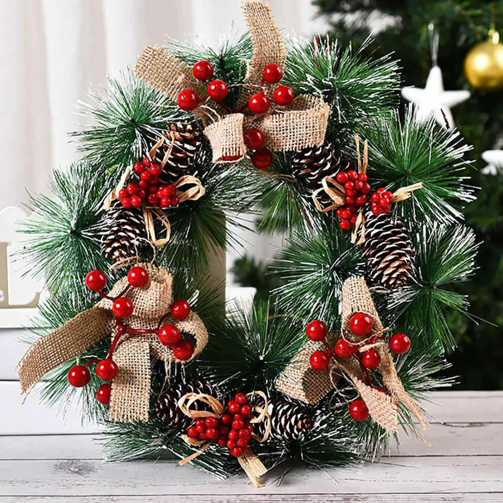 Christmas Wreath Door Garland Decoration Front Door Hanging Flowers Tree Decor(H1-3) - Occasions > Christmas >