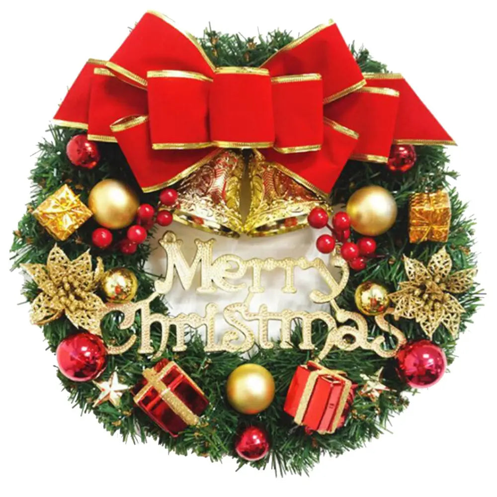 Christmas Wreath Door Garland Decoration Front Door Hanging Flowers Tree Decor(J1-2) - Occasions > Christmas >