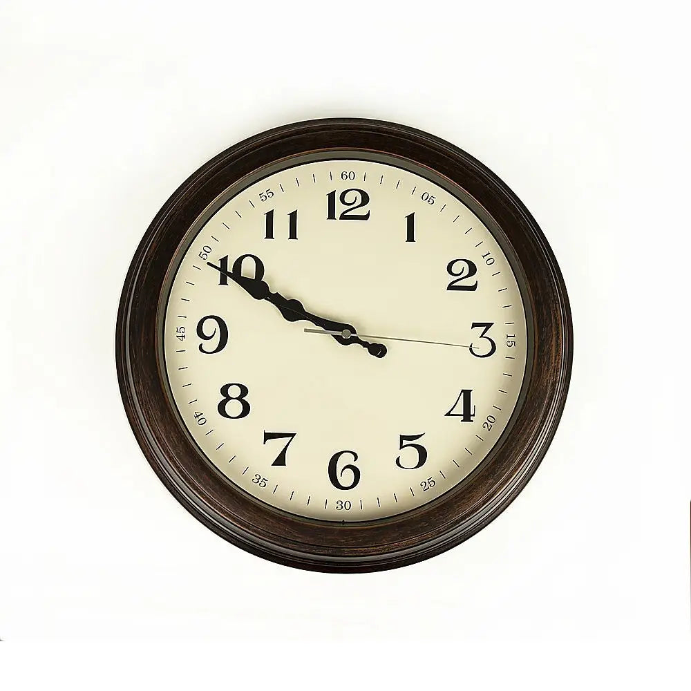 Classic Wall Clock Silent Non-Ticking Quartz Battery Operated Luxury Wood - Home & Garden > Decor