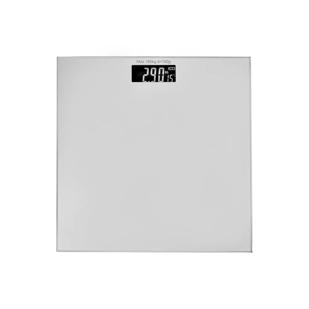 Clevinger Silver Digital Glass Bathroom Scale Max Capacity 180KG - Home & Garden > Scales > Bathroom Scales