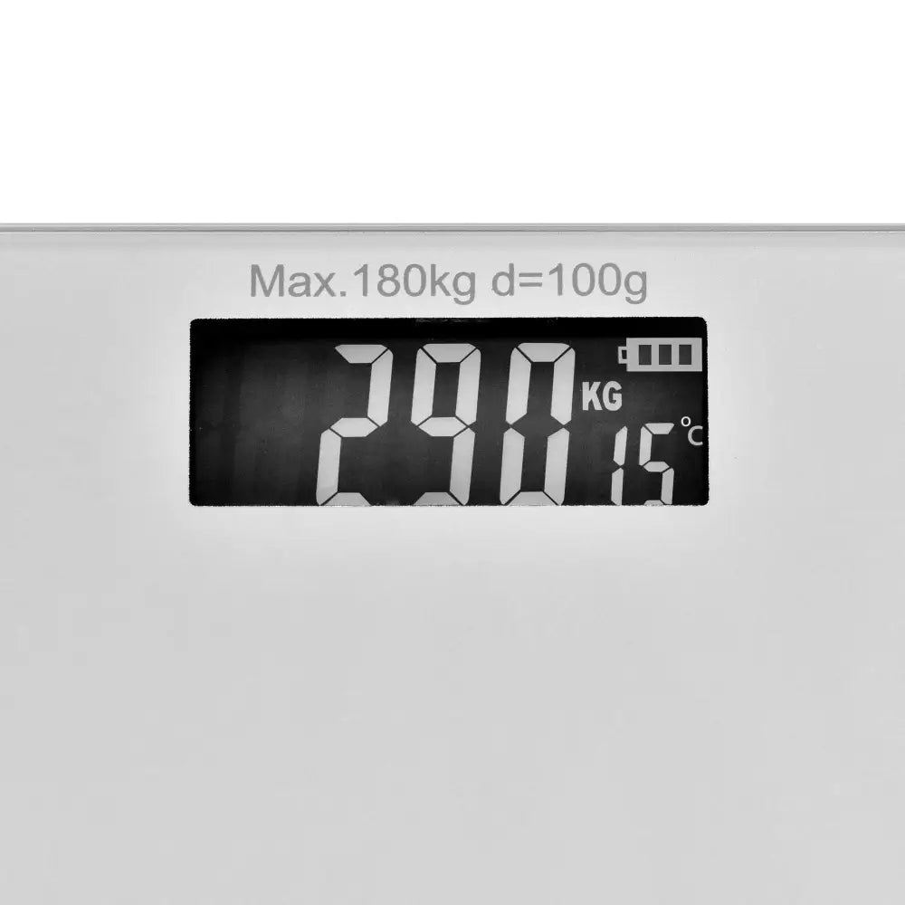 Clevinger Silver Digital Glass Bathroom Scale Max Capacity 180KG - Home & Garden > Scales > Bathroom Scales