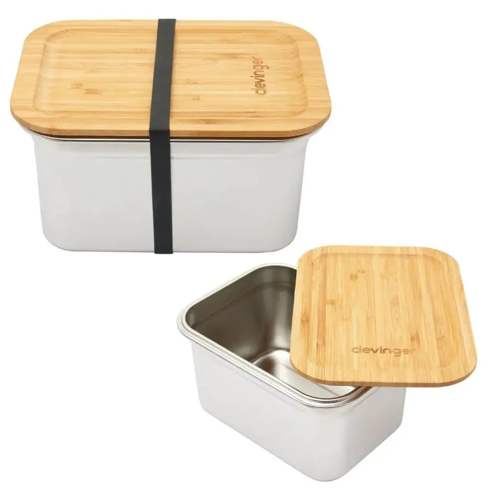 Clevinger Stainless Steel Bamboo Extra Large Lunch Box 2000ml - Home & Garden > Kitchenware > Food Storage