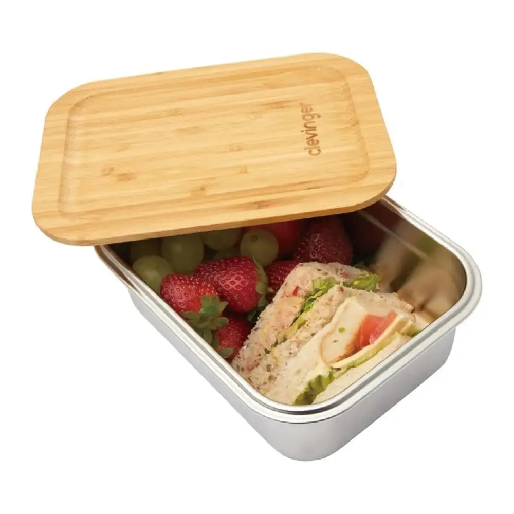 Clevinger Stainless Steel Bamboo Large Lunch Box 1200ml - Home & Garden > Kitchenware > Food Storage
